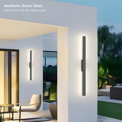 Brilagi - LED εξωτερικό επιτοίχιο φωτιστικό LUNA LED/24W/230V 3000K IP65 100 cm ανθρακί CRI 90