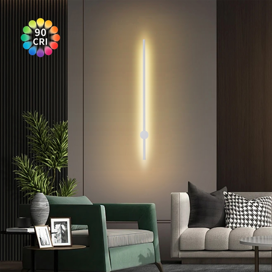 Brilagi - Εξωτερικό επιτοίχιο φωτιστικό LED AURA LED/20W/230V 3000K IP54 97 cm λευκό CRI 90