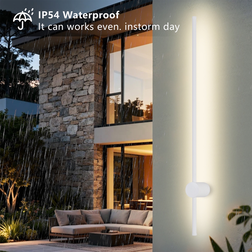 Brilagi - Εξωτερικό επιτοίχιο φωτιστικό LED AURA LED/20W/230V 3000K IP54 97 cm λευκό CRI 90