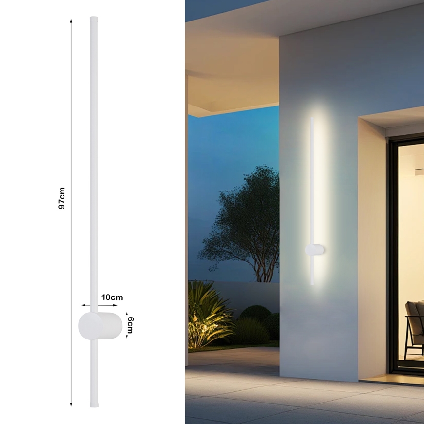Brilagi - Εξωτερικό επιτοίχιο φωτιστικό LED AURA LED/20W/230V 3000K IP54 97 cm λευκό CRI 90