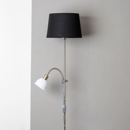 Brilagi - Επιδαπέδια λάμπα CERIA 2 σε 1 1xE27/100W/230V + 1xE14/25W ματ χρώμιο/μαύρο