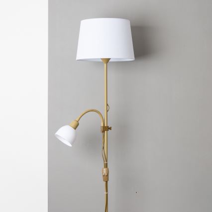 Brilagi - Επιδαπέδια λάμπα CERIA 2-σε-1 1xE27/100W/230V + 1xE14/25W χρυσή/λευκή