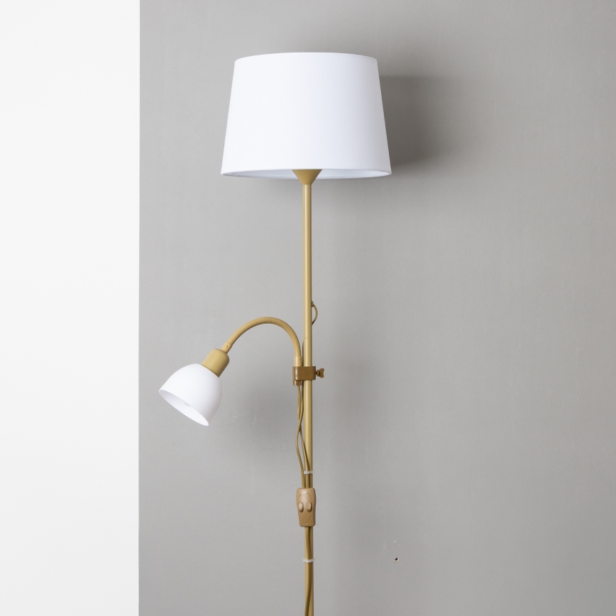 Brilagi - Επιδαπέδια λάμπα CERIA 2-σε-1 1xE27/100W/230V + 1xE14/25W χρυσή/λευκή