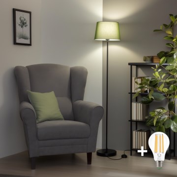 Brilagi - Επιδαπέδια λάμπα LED CERIA 1xE27/40W/230V Ø 30 cm πράσινη/μαύρη