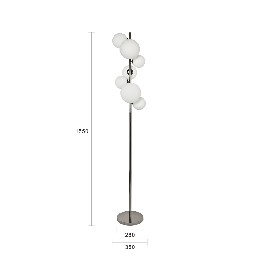 Brilagi - Επιδαπέδια λάμπα LED MILLA 7xG9/3W/230V γυαλιστερό χρώμιο/λευκό