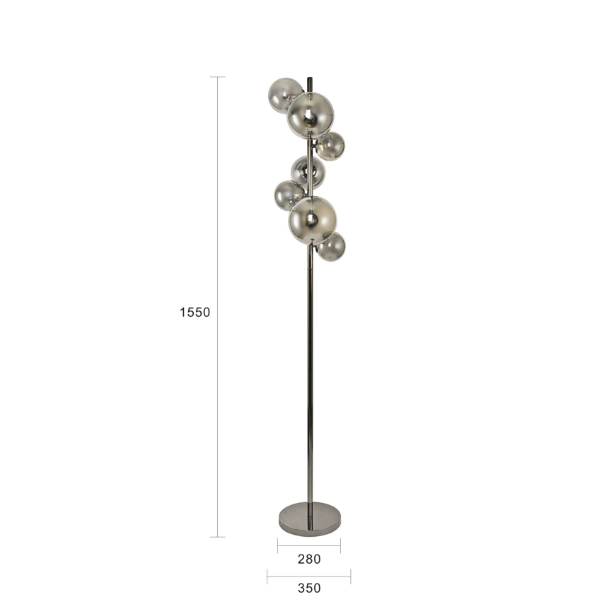 Brilagi - Επιδαπέδια λάμπα LED MILLA 7xG9/3W/230V γυαλιστερό χρώμιο/φιμέ