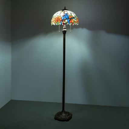 Brilagi - Επιδαπέδια λάμπα Tiffany με βιτρώ JUNGLE 2xE27/60W/230V