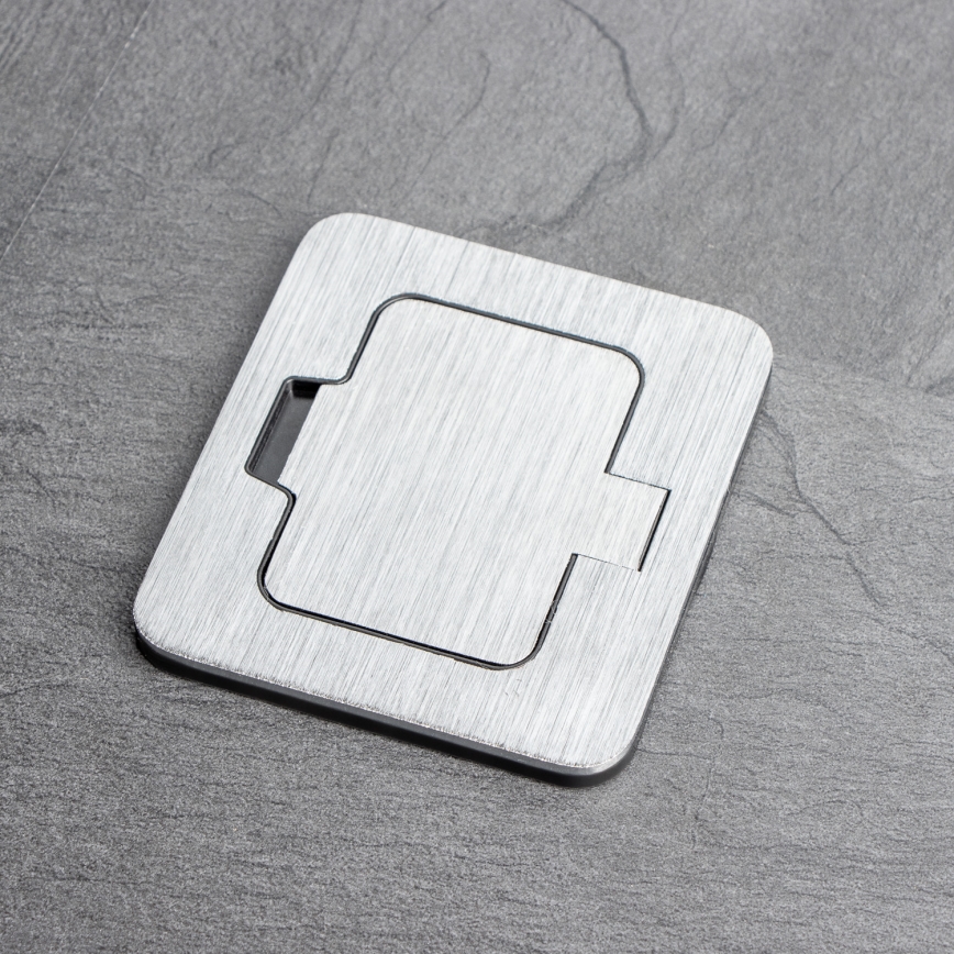 Brilagi - Επιδαπέδια χωνευτή πρίζα εξωτερικού χώρου IP55 ματ χρώμιο ορθογώνια