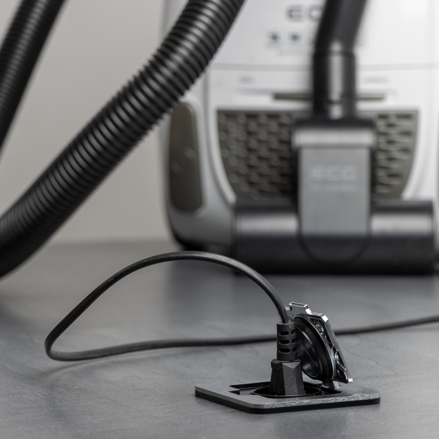 Brilagi - Επιδαπέδια χωνευτή πρίζα εξωτερικού χώρου IP55 ματ χρώμιο ορθογώνια