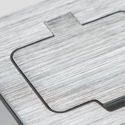 Brilagi - Επιδαπέδια χωνευτή πρίζα εξωτερικού χώρου IP55 ματ χρώμιο ορθογώνια