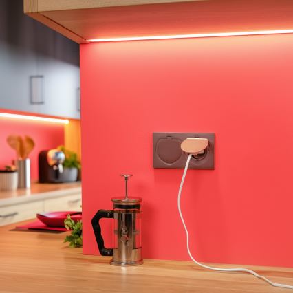 Brilagi - Επιδαπέδια χωνευτή διπλή πρίζα εξωτερικού χώρου IP55 ασημί ορθογώνια