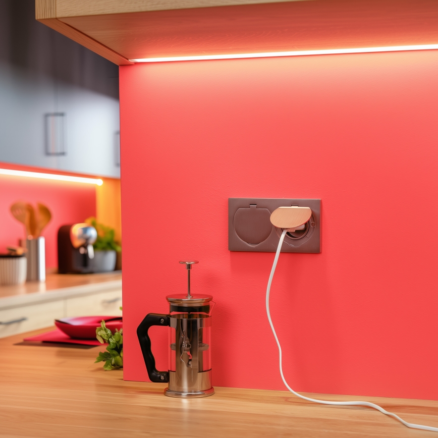 Brilagi - Επιδαπέδια χωνευτή διπλή πρίζα εξωτερικού χώρου IP55 ασημί ορθογώνια