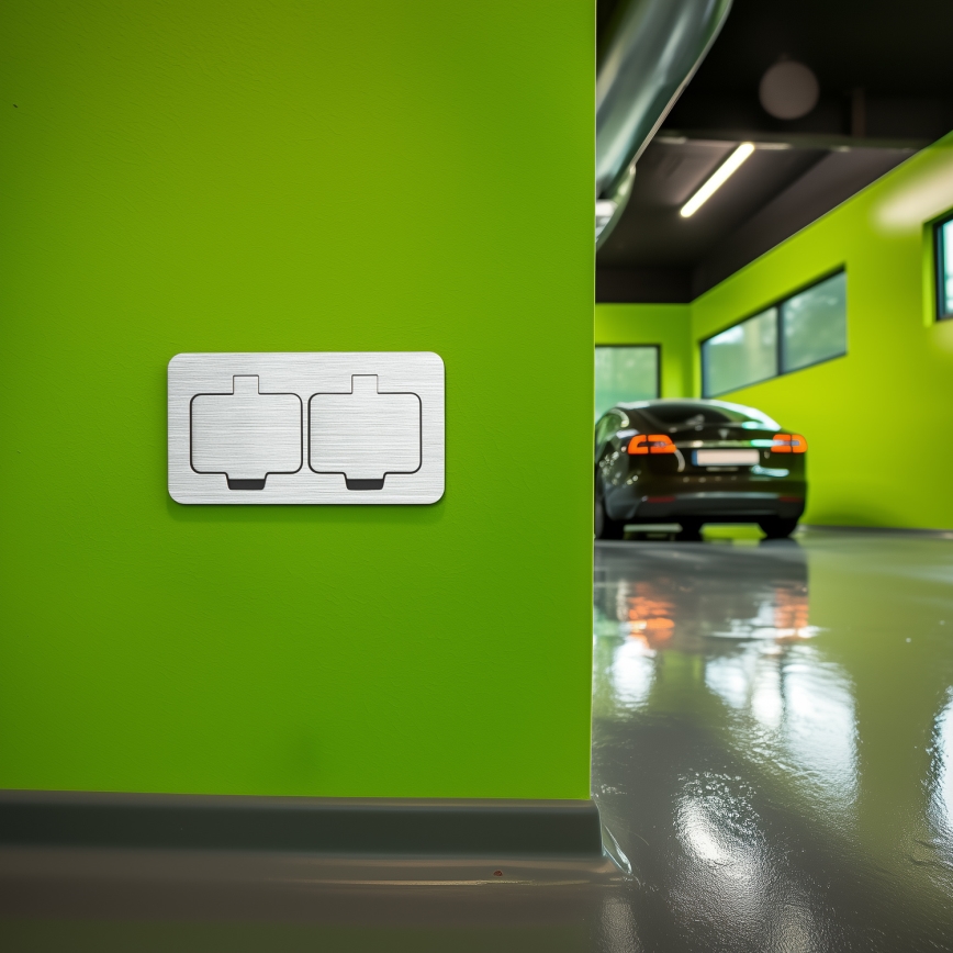 Brilagi - Επιδαπέδια χωνευτή διπλή πρίζα εξωτερικού χώρου IP55 ματ χρώμιο ορθογώνια