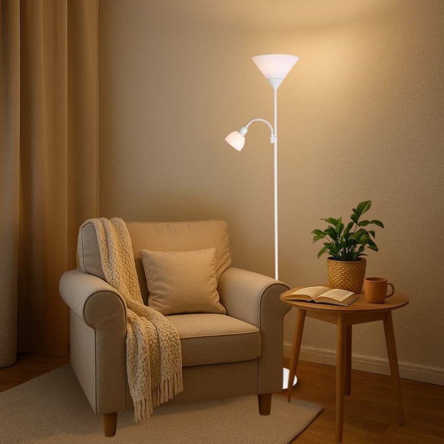 Brilagi - Επιδαπέδιο φωτιστικό ARIANA 1xE27/100W/230V + 1xE14/25W λευκό