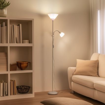 Brilagi - Επιδαπέδιο φωτιστικό ARIANA 1xE27/100W/230V + 1xE14/25W λευκό