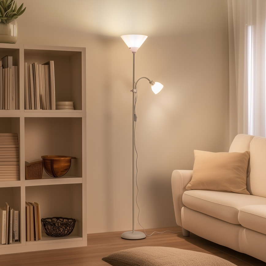 Brilagi - Επιδαπέδιο φωτιστικό ARIANA 1xE27/100W/230V + 1xE14/25W λευκό