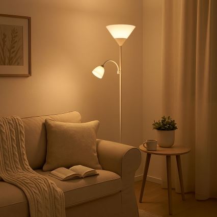 Brilagi - Επιδαπέδιο φωτιστικό ARIANA 1xE27/100W/230V + 1xE14/25W λευκό