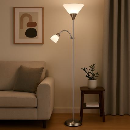 Brilagi - Επιδαπέδιο φωτιστικό ARIANA 1xE27/100W/230V + 1xE14/25W ματ χρώμιο