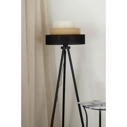 Brilagi - Επιδαπέδιο φωτιστικό ASPEN LUNETA 1xE27/15W/230V μαύρο/μπεζ/κρεμ