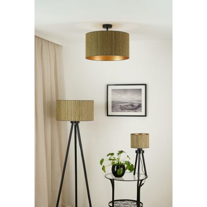 Brilagi - Επιδαπέδιο φωτιστικό BOSTON ROLLER 1xE27/15W/230V straw καφέ/χρυσό