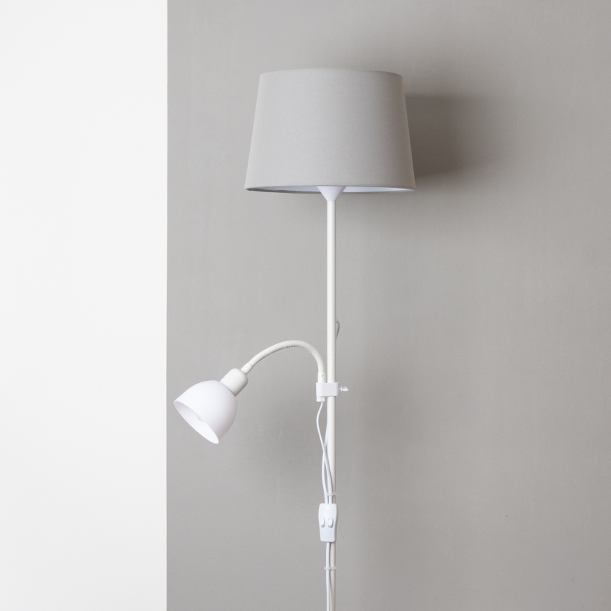Brilagi - Επιδαπέδιο φωτιστικό CERIA 1xE27/100W/230V + 1xE14/25W λευκό/γκρι
