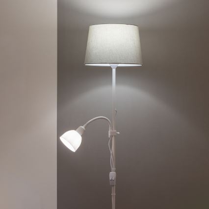 Brilagi - Επιδαπέδιο φωτιστικό CERIA 1xE27/100W/230V + 1xE14/25W λευκό/γκρι