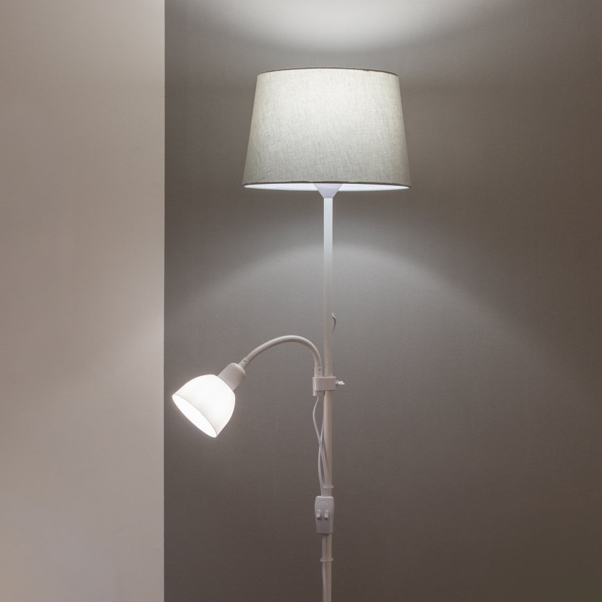 Brilagi - Επιδαπέδιο φωτιστικό CERIA 1xE27/100W/230V + 1xE14/25W λευκό/γκρι