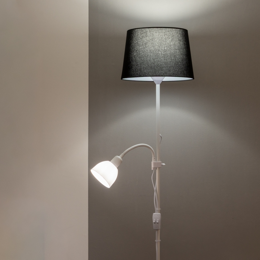 Brilagi - Επιδαπέδιο φωτιστικό CERIA 1xE27/100W/230V + 1xE14/25W λευκό/μαύρο