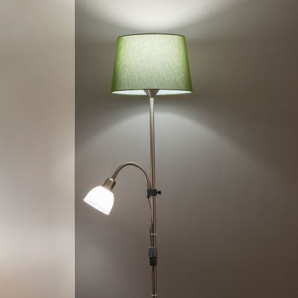 Brilagi - Επιδαπέδιο φωτιστικό CERIA 1xE27/100W/230V + 1xE14/25W ματ χρώμιο/πράσινο