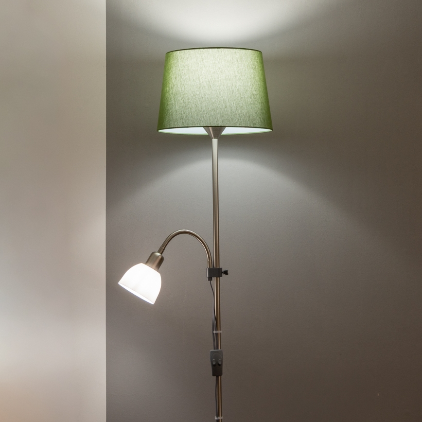 Brilagi - Επιδαπέδιο φωτιστικό CERIA 1xE27/100W/230V + 1xE14/25W ματ χρώμιο/πράσινο
