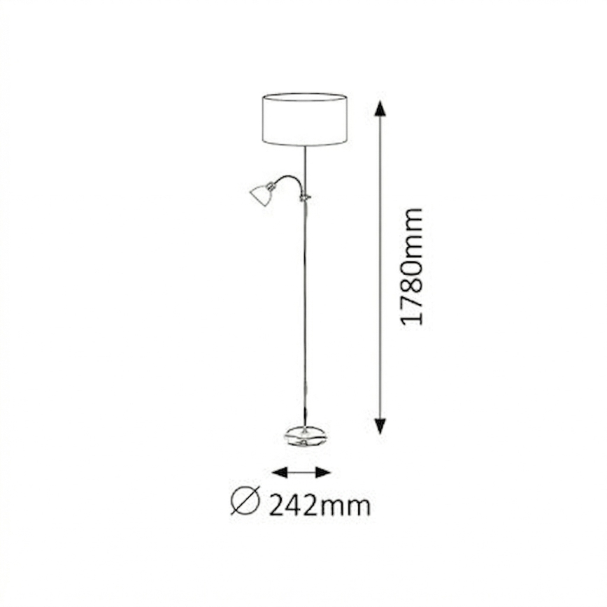 Brilagi - Επιδαπέδιο φωτιστικό CERIA 1xE27/100W/230V + 1xE14/25W ματ χρώμιο/μπεζ