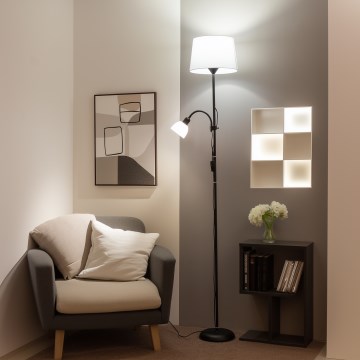 Brilagi - Επιδαπέδιο φωτιστικό CERIA 1xE27/100W/230V + 1xE14/25W μαύρο/λευκό