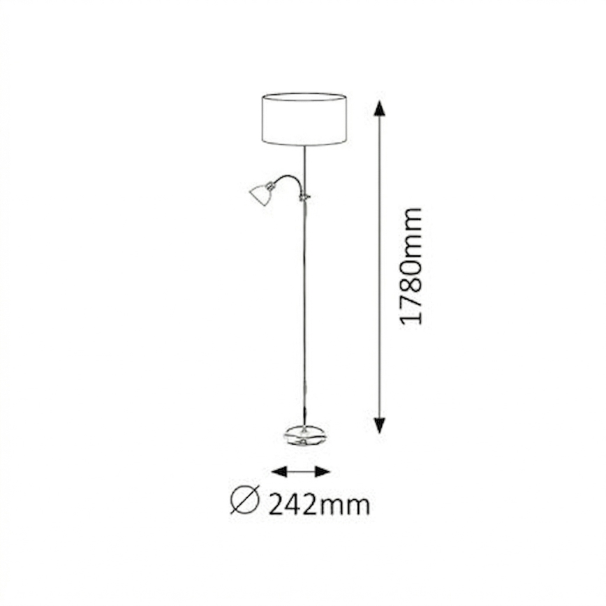 Brilagi - Επιδαπέδιο φωτιστικό CERIA 1xE27/100W/230V + 1xE14/25W μαύρο/λευκό