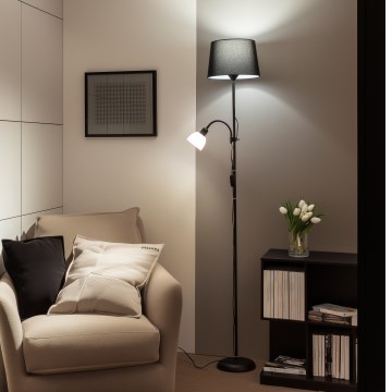 Brilagi - Επιδαπέδιο φωτιστικό CERIA 1xE27/100W/230V + 1xE14/25W μαύρο