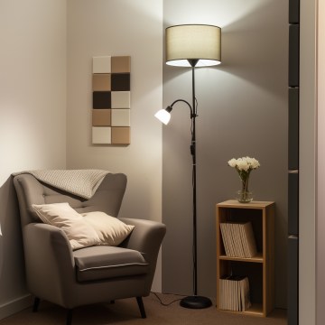 Brilagi - Επιδαπέδιο φωτιστικό CERIA 1xE27/100W/230V + 1xE14/25W μαύρο/καφέ