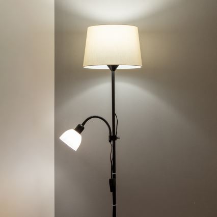 Brilagi - Επιδαπέδιο φωτιστικό CERIA 1xE27/100W/230V + 1xE14/25W μαύρο/μπεζ