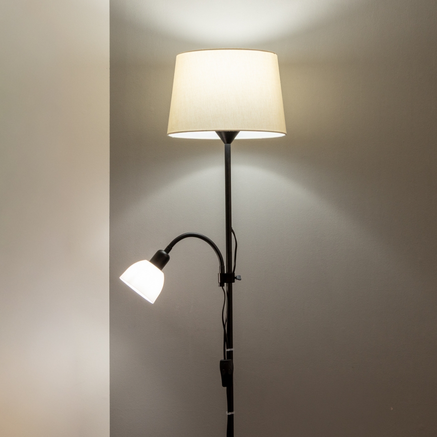 Brilagi - Επιδαπέδιο φωτιστικό CERIA 1xE27/100W/230V + 1xE14/25W μαύρο/μπεζ