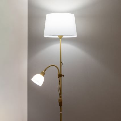 Brilagi - Επιδαπέδιο φωτιστικό CERIA 1xE27/100W/230V + 1xE14/25W χρυσό/λευκό