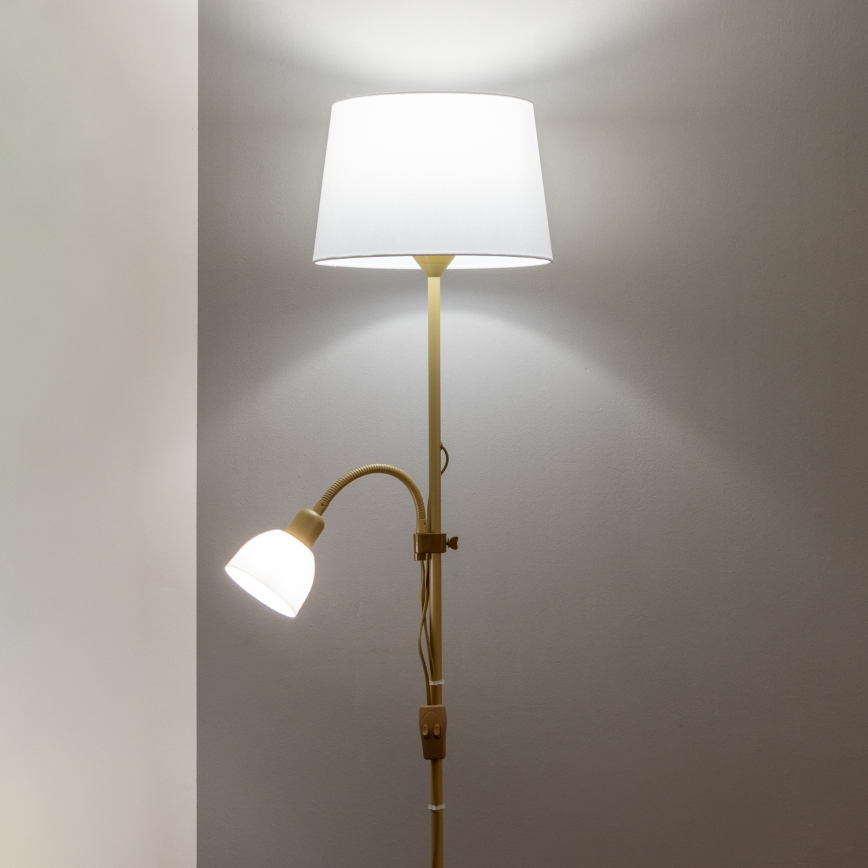 Brilagi - Επιδαπέδιο φωτιστικό CERIA 1xE27/100W/230V + 1xE14/25W χρυσό/λευκό