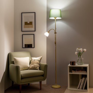 Brilagi - Επιδαπέδιο φωτιστικό CERIA 1xE27/100W/230V + 1xE14/25W χρυσό/πράσινο