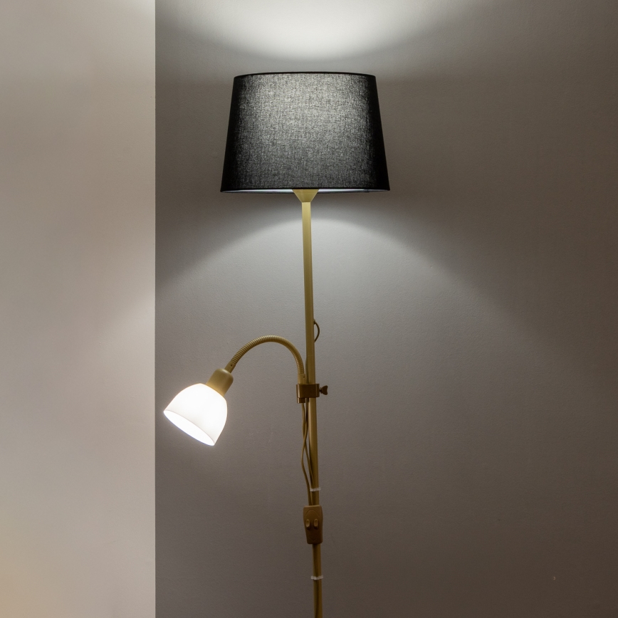 Brilagi - Επιδαπέδιο φωτιστικό CERIA 1xE27/100W/230V + 1xE14/25W χρυσό/μαύρο
