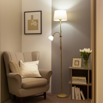 Brilagi - Επιδαπέδιο φωτιστικό CERIA 1xE27/100W/230V + 1xE14/25W χρυσό/μπεζ