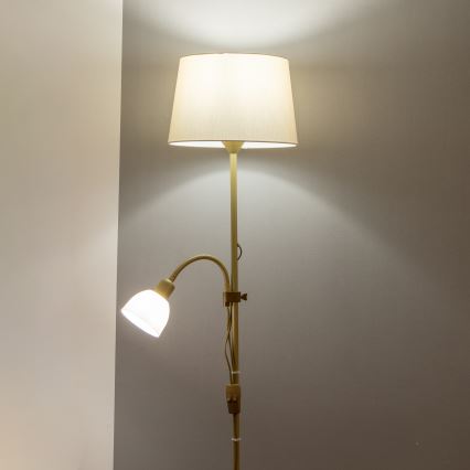 Brilagi - Επιδαπέδιο φωτιστικό CERIA 1xE27/100W/230V + 1xE14/25W χρυσό/μπεζ