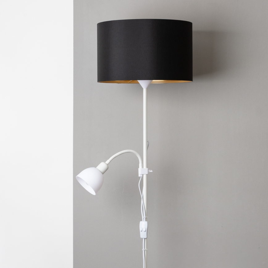 Brilagi - Επιδαπέδιο φωτιστικό CERIA 2 σε 1 1xE27/100W/230V + 1xE14/25W λευκό/μαύρο