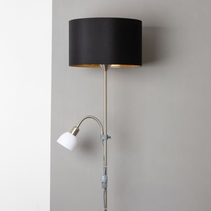 Brilagi - Επιδαπέδιο φωτιστικό CERIA 2 σε 1 1xE27/100W/230V + 1xE14/25W ματ χρώμιο/μαύρο