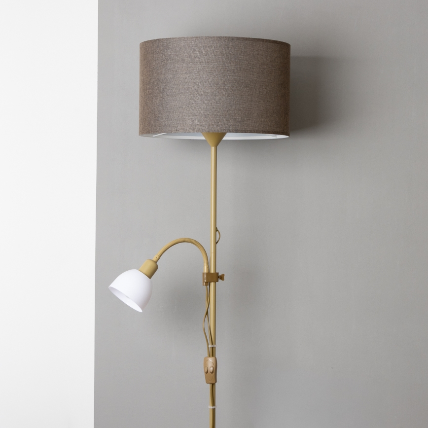 Brilagi - Επιδαπέδιο φωτιστικό CERIA 2 σε 1 1xE27/100W/230V + 1xE14/25W χρυσό/καφέ