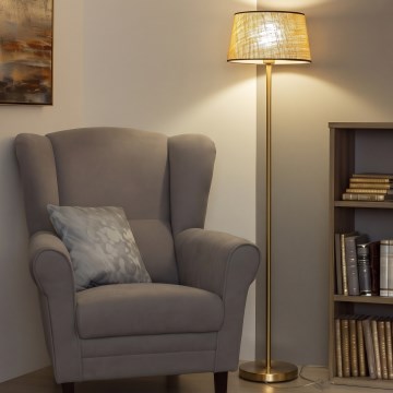 Brilagi - Επιδαπέδιο φωτιστικό LED CERIA, 1xE27/20W/230V, Ø 35 εκ., μπεζ/χρυσό