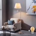 BRILAGI - Επιδαπέδιο φωτιστικό LED CERIA 1xE27/60W/230V + LED/2,1W Ø 45 εκ. ματ χρώμιο/λευκό