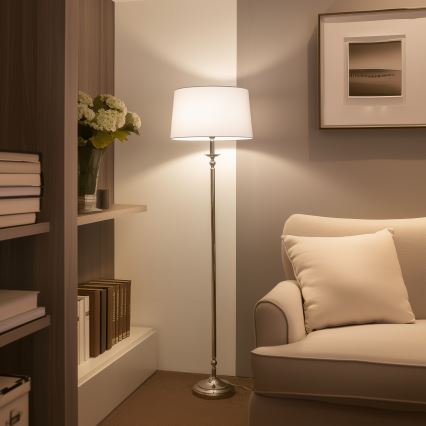 Brilagi - Επιδαπέδιο φωτιστικό LED CERIA 1xE27/60W/230V διάμ. 45 cm γυαλιστερό χρώμιο/λευκό