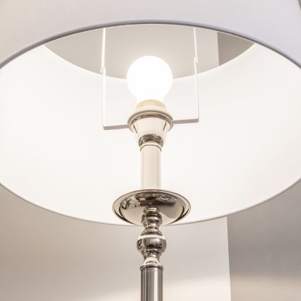 Brilagi - Επιδαπέδιο φωτιστικό LED CERIA 1xE27/60W/230V διάμ. 45 cm γυαλιστερό χρώμιο/λευκό